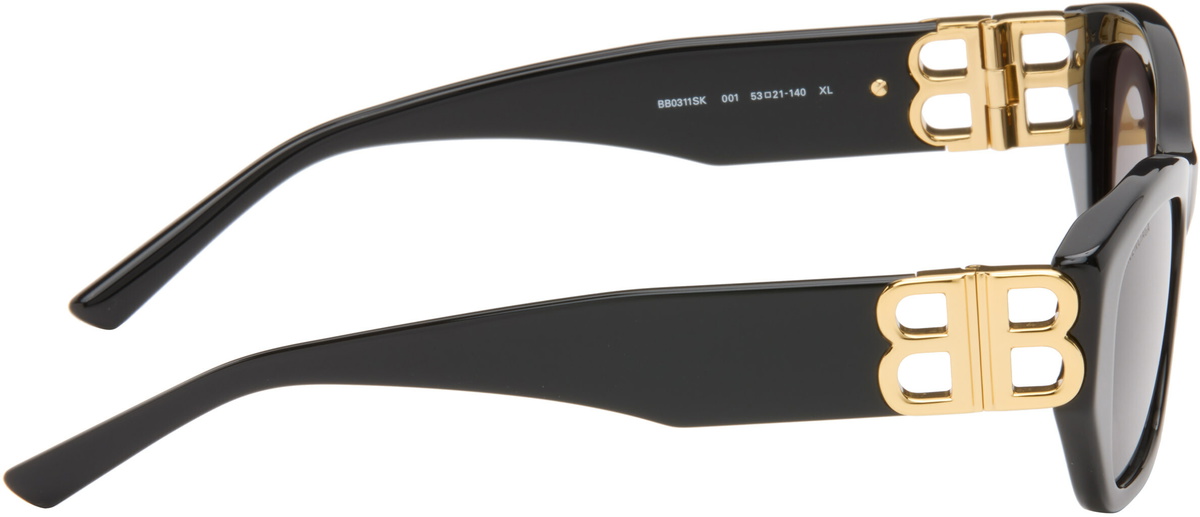 Balenciaga Black BB Square Sunglasses