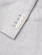 Brunello Cucinelli - Unstructured Herringbone Linen, Wool and Silk-Blend Blazer - Gray