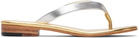 Martiniano Silver & Gold Leather Flip-Flops