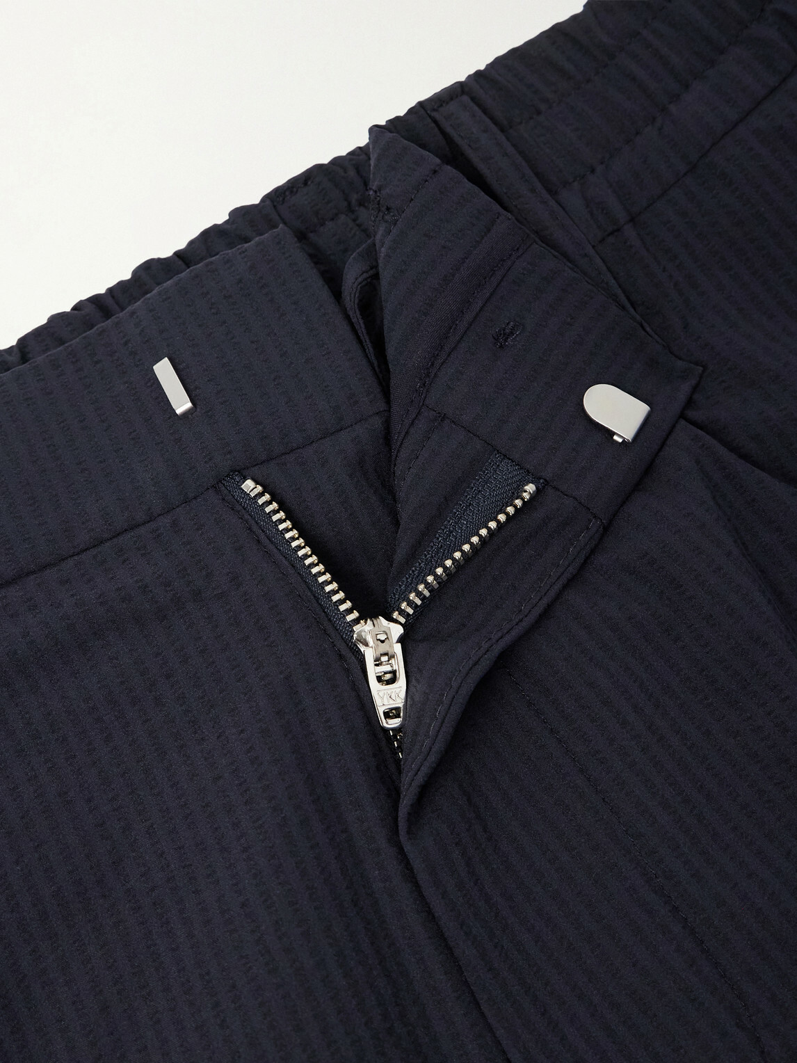NN07 - Billie Straight-Leg Striped Seersucker Shorts - Blue