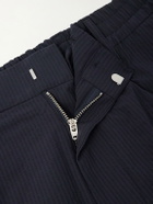 NN07 - Billie Straight-Leg Striped Seersucker Shorts - Blue