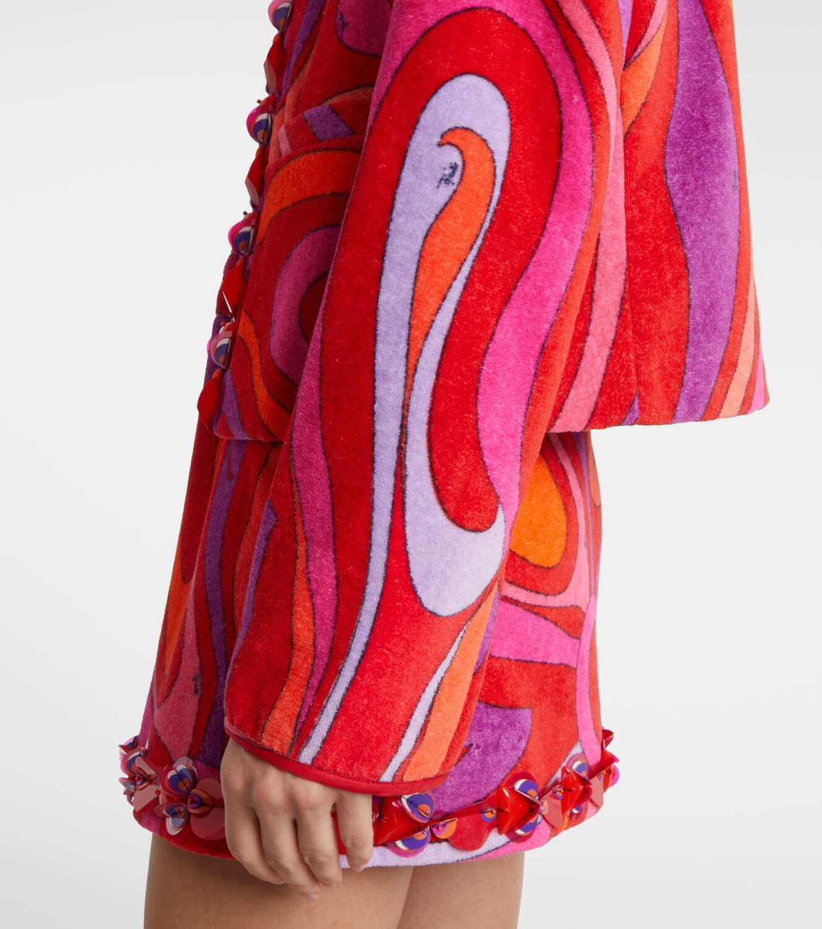 Pucci Marmo embellished cotton terry jacket