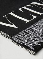 VLTN Knit Logo Scarf in Black 