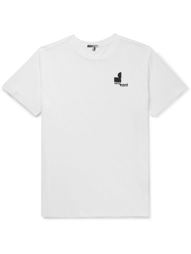 Photo: Isabel Marant - Logo-Print Cotton-Jersey T-Shirt - White