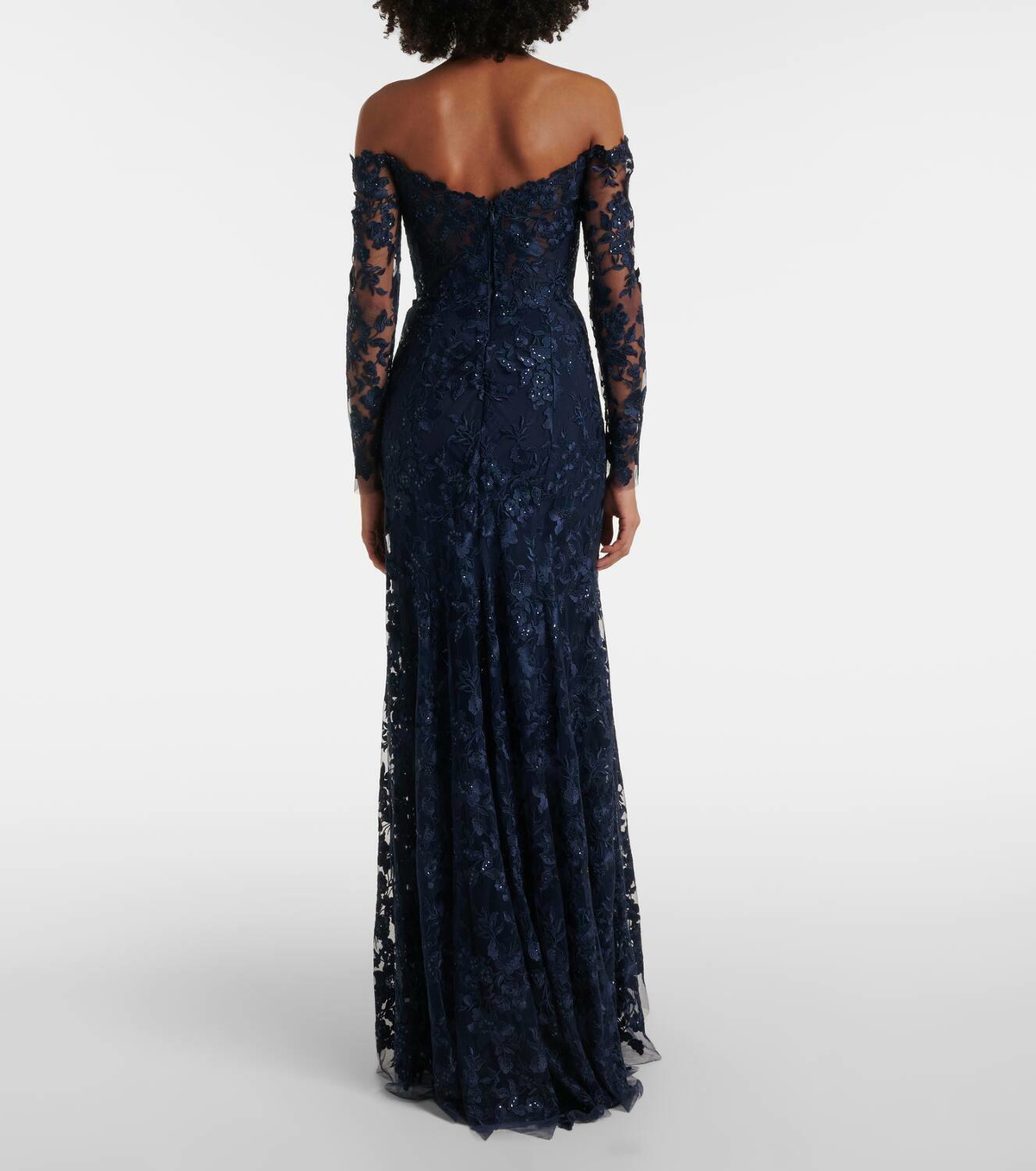 Monique Lhuillier Floral embroidered tulle gown Monique Lhuillier