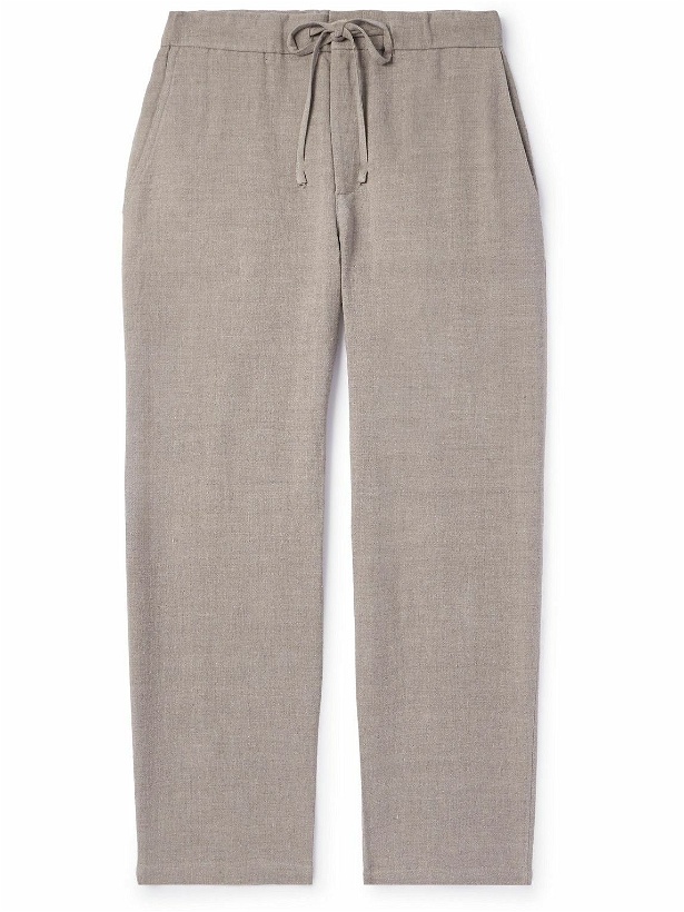 Photo: De Bonne Facture - Straight-Leg Linen and Wool-Blend Drawstring Trousers - Gray