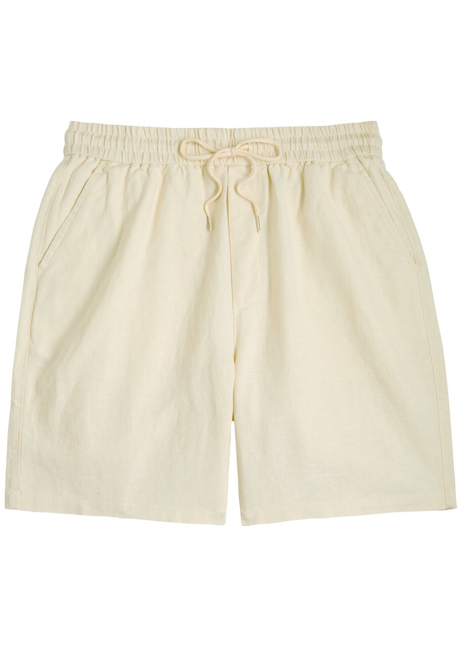 Les Deux Otto Linen-blend Shorts Ivory