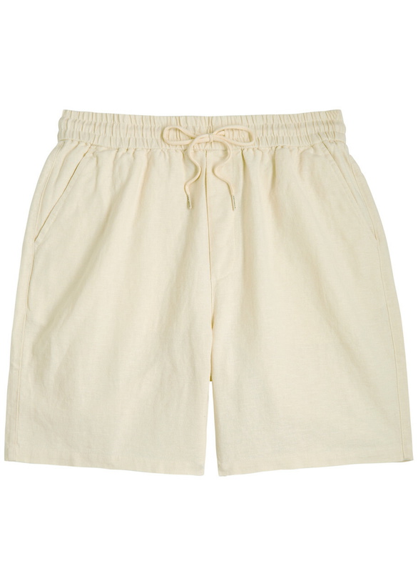 Photo: Les Deux Otto Linen-blend Shorts Ivory