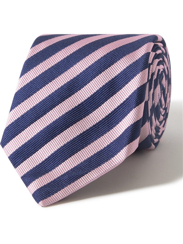 Photo: HUGO BOSS - 7.5cm Striped Silk-Jacquard Tie - Blue