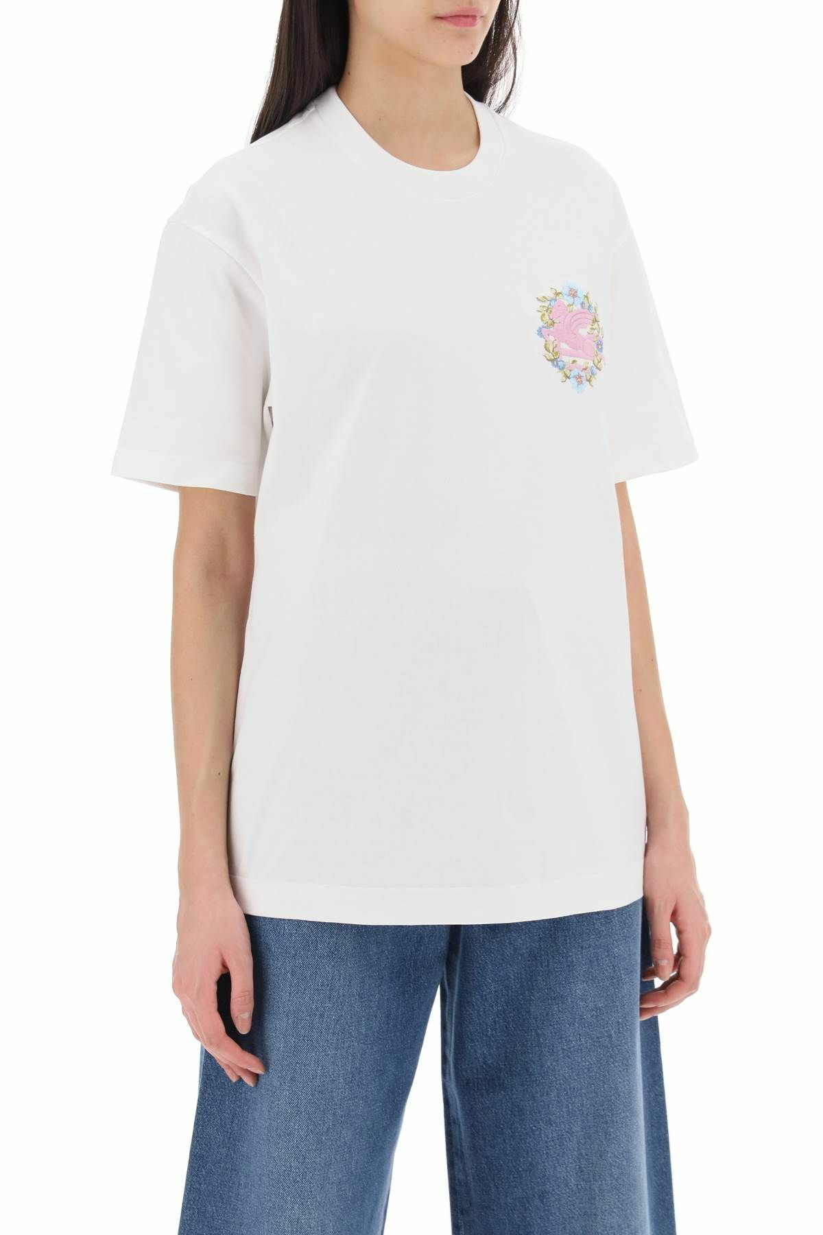 ETRO floral pegasus embroidered t-shirt White Etro