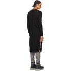 Rick Owens Black Wool Snap Long Cardigan