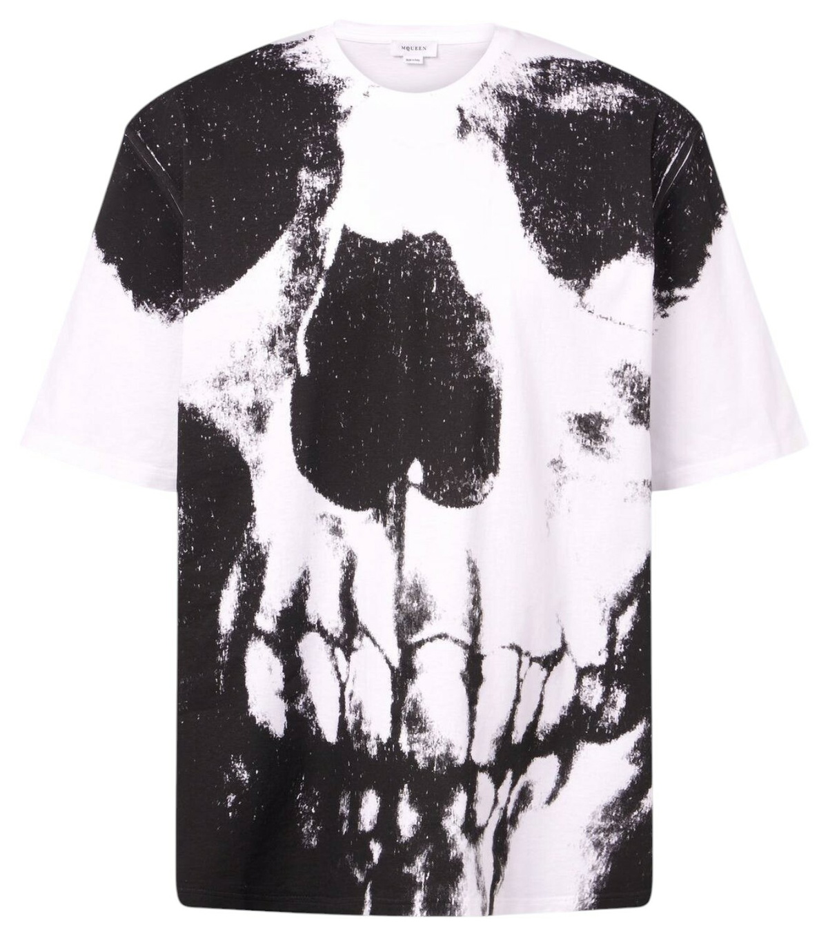Alexander McQueen Men's Graffiti Logo T-Shirt in Black/Khaki