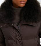 Yves Salomon Set of calf-hair trimmed down jacket and gloves