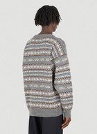 Fair Isle Jacquard Net Sweater in Grey