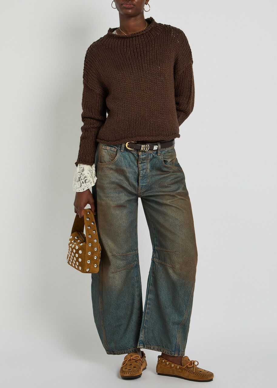 Free People Opal Cotton-blend Jumper Brown