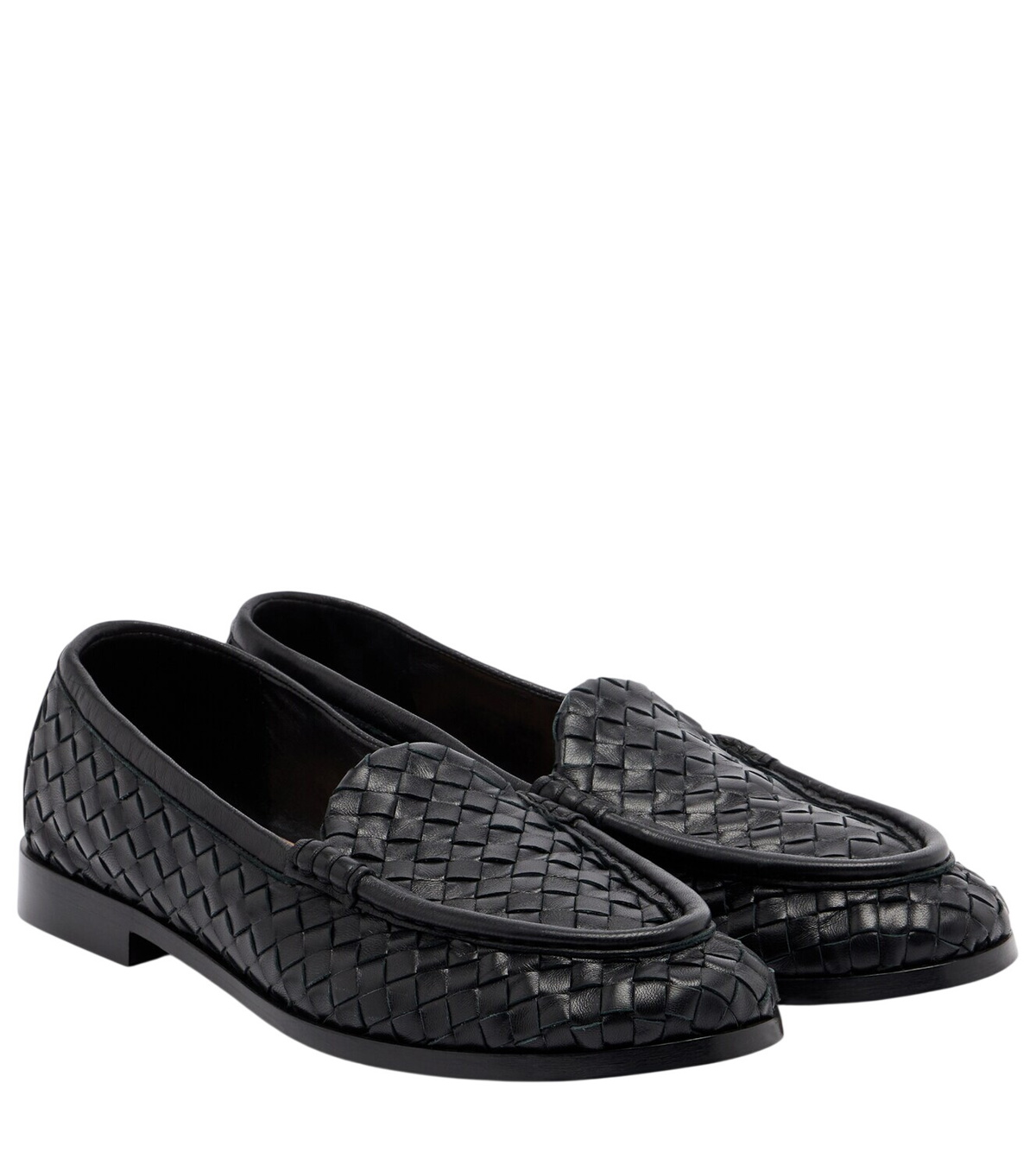 Bottega Veneta Black Intrecciato Loafers Bottega Veneta