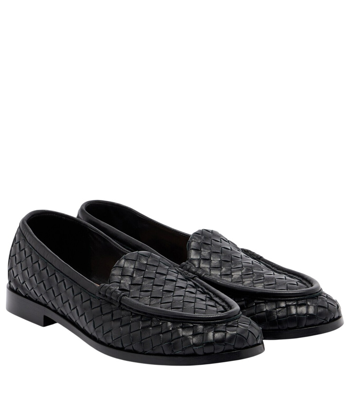 Photo: Bottega Veneta Silenzio Intrecciato leather loafers