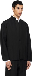 HOMME PLISSÉ ISSEY MIYAKE Black Inlaid Knit Jacket
