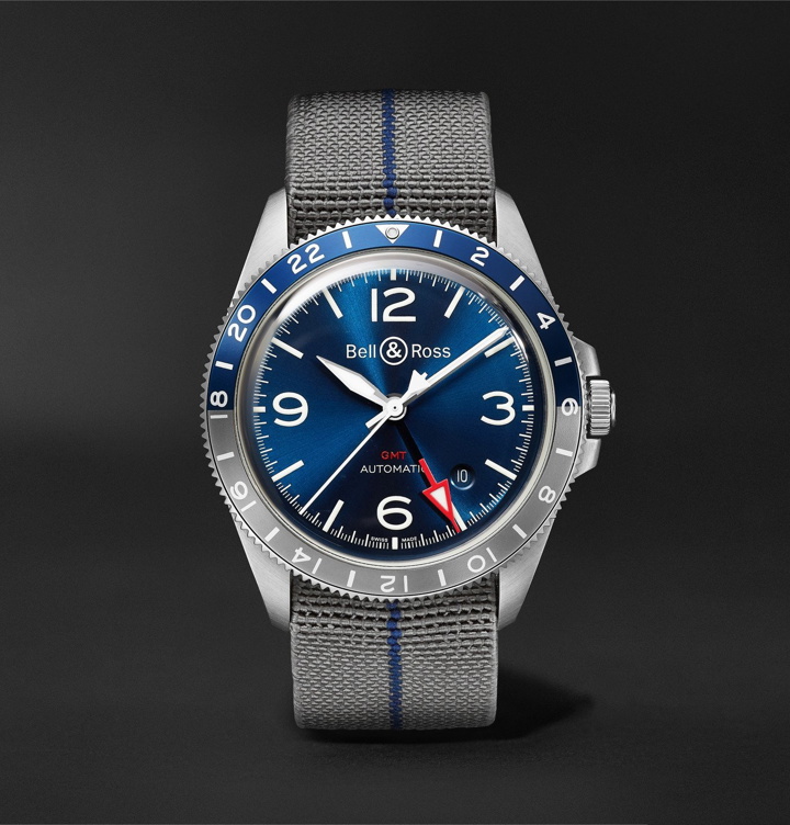 Photo: Bell & Ross - BR V2-93 GMT Automatic 41mm Steel Watch - Blue