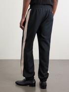 Valentino Garavani - Tapered Logo-Appliqued Striped Drill Sweatpants - Black