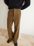 Jil Sander - Wide-Leg Cotton-Corduroy Trousers - Brown
