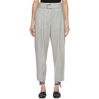 3.1 Phillip Lim Grey Wool Chambray Belted Trousers