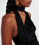 Tom Ford Scarf-detail one-shoulder jersey gown