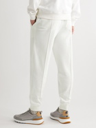 Brunello Cucinelli - Tapered Cotton-Blend Jersey Sweatpants - White