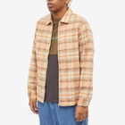 Butter Goods Men's Plaid Flannel Zip Overshirt in Citrus/Fawn