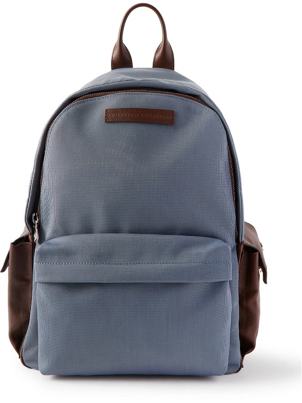Photo: Brunello Cucinelli - Leather-Trimmed Nylon Backpack