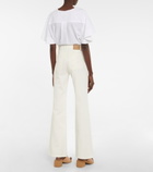See By Chloe - Embroidered high-rise flared jeans
