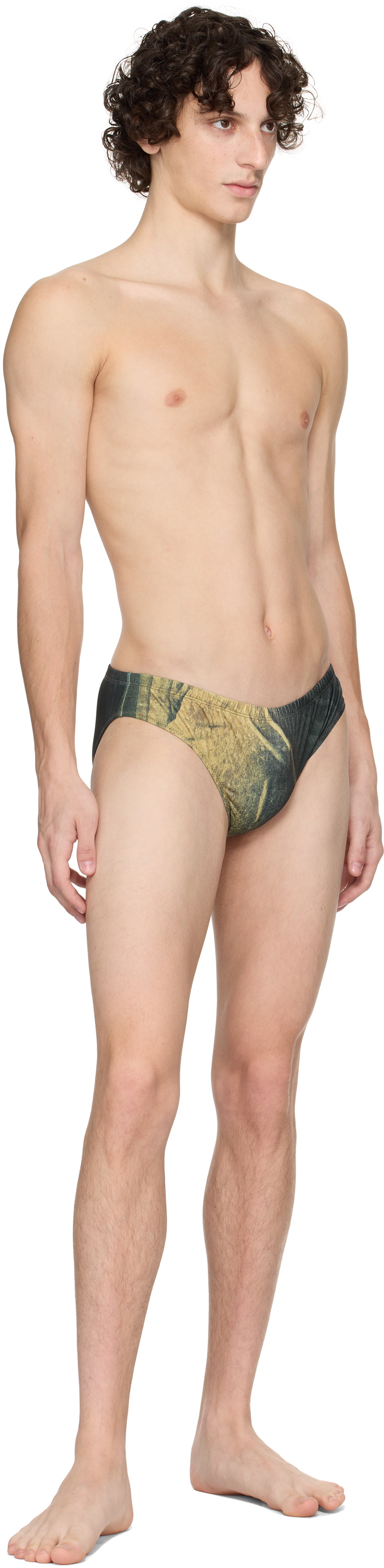Jean Paul Gaultier SSENSE Exclusive Navy & Yellow Body Printed Water Swim Briefs