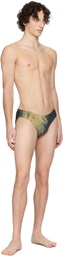 Jean Paul Gaultier SSENSE Exclusive Navy & Yellow Body Printed Water Swim Briefs