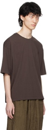 YLÈVE Brown Dropped Shoulder T-Shirt