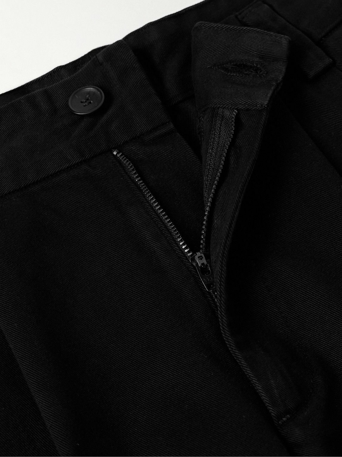 AGOLDE - Slater Straight-Leg Pleated Cotton-Twill Trousers - Black