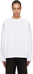 WOOYOUNGMI White Shoulder Cut Long Sleeve T-shirt