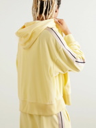 Palm Angels - Logo-Embroidered Striped Cotton-Blend Chenille Zip-Up Hoodie - Yellow