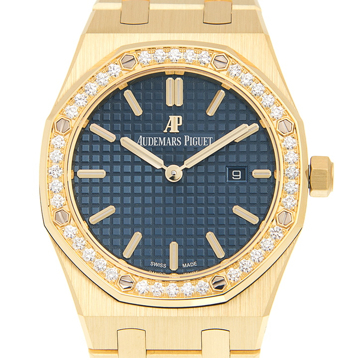 Photo: Audemars Piguet Royal Oak Blue Dial Ladies 18 Carat Yellow Gold Watch 67651BA.ZZ.1261BA.02