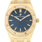 Audemars Piguet Royal Oak Blue Dial Ladies 18 Carat Yellow Gold Watch 67651BA.ZZ.1261BA.02