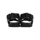 Bottega Veneta Black Leather and Canvas Camper Sandals