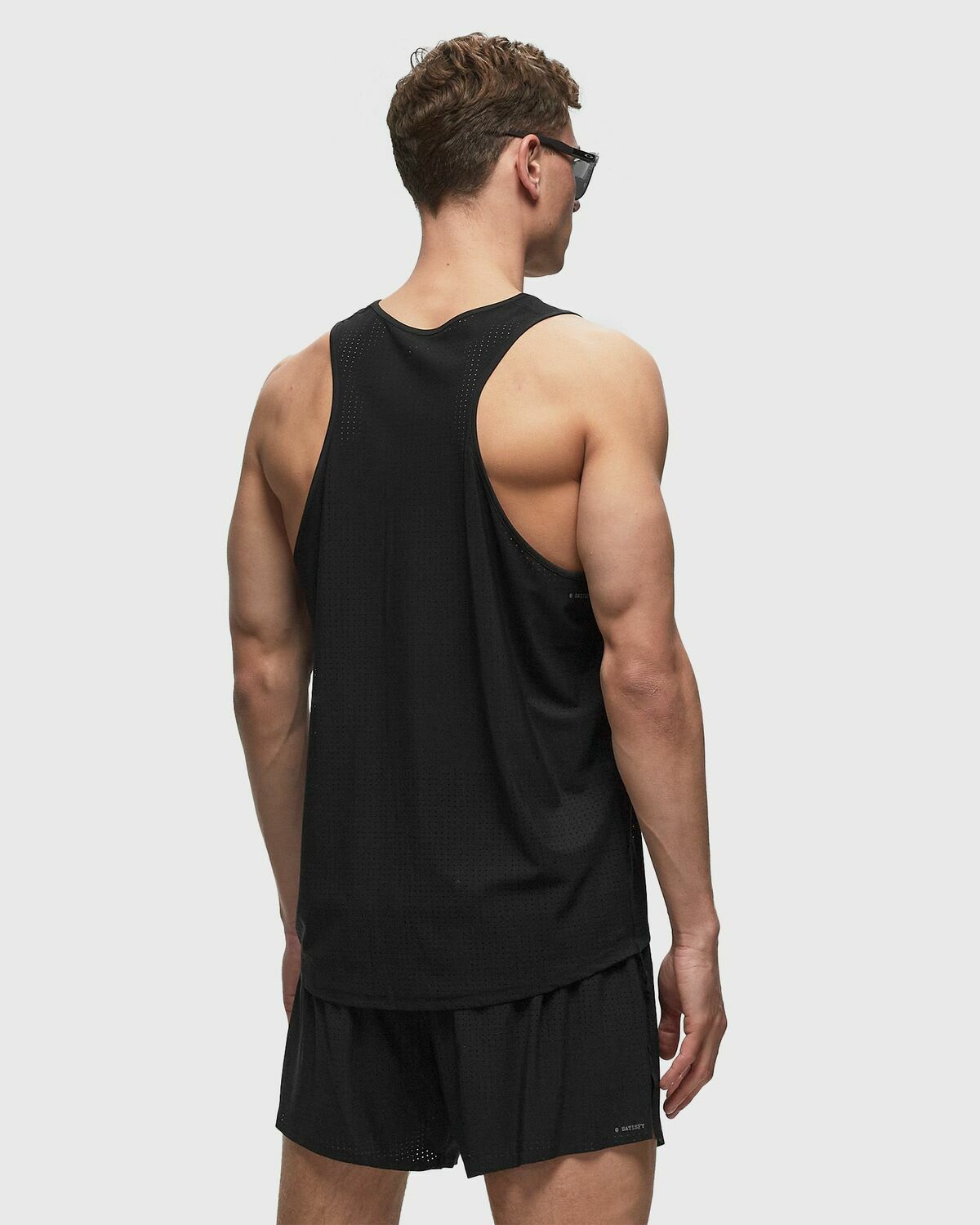 Satisfy Running Space-O Singlet Black Mens Tank Top Satisfy