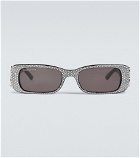 Balenciaga - Embellished rectangular sunglasses