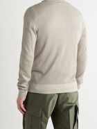 LORO PIANA - Slim-Fit Ribbed Silk, Cashmere and Linen-Blend Half-Zip Sweater - Gray