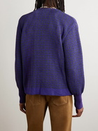 Needles - Herringbone Jacquard-Knit Cardigan - Purple