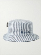 Loro Piana - Reversible Logo-Embroidered Cotton-Chambray and Linen Bucket Hat - Blue
