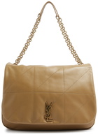 Saint Laurent - Women's Camel Jamie XL Leather Shoulder bag - Quilted, Two Chain & Leather Shoulder Strap - One Size