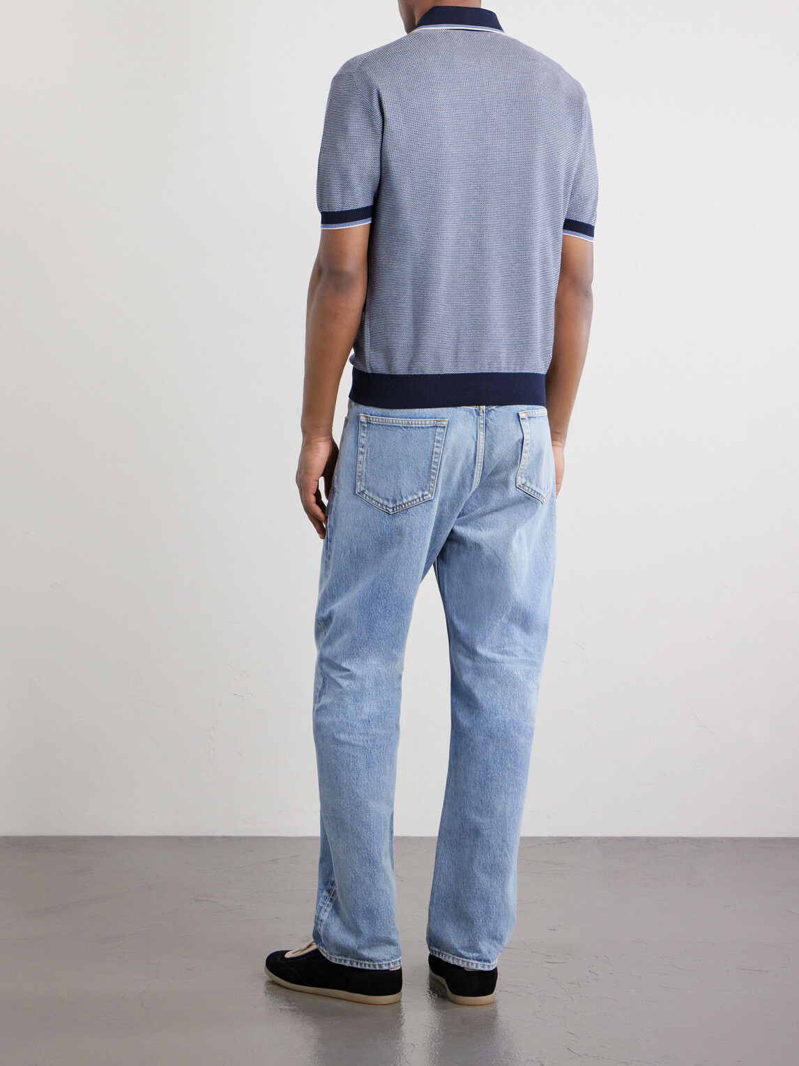 PIACENZA 1733 - Honeycomb-Knit Cotton Polo Shirt - Blue