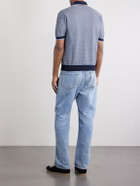 PIACENZA 1733 - Honeycomb-Knit Cotton Polo Shirt - Blue