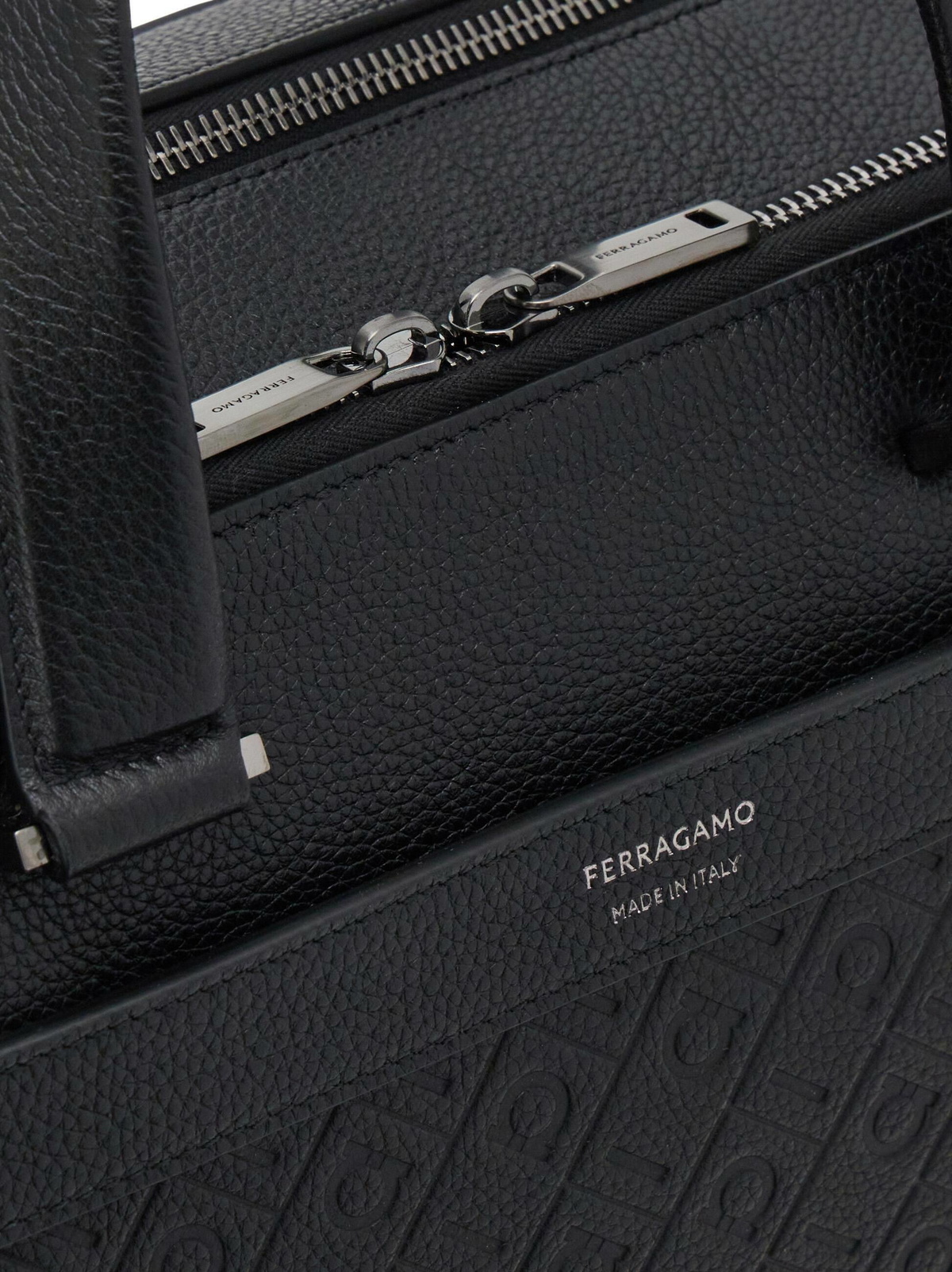 Ferragamo Mens Ferragamo Monogram briefcase in Black