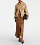 Nour Hammour Leather wrap skirt
